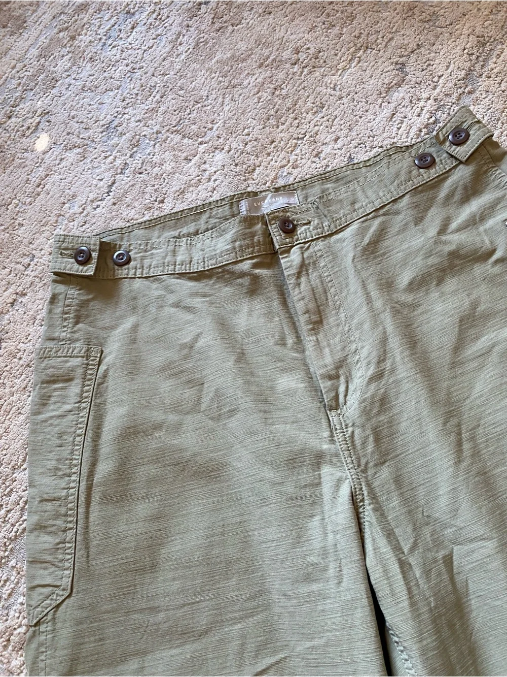 Everlane The Fatigue Barrel Pants Bay Leaf Sage Green Utility Pants Cotton/Linen
